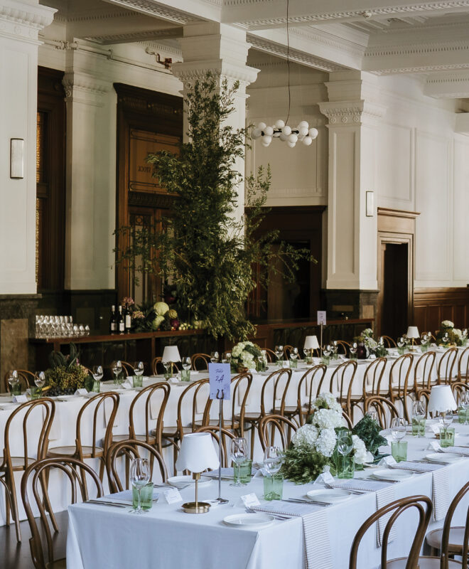 Stunning corporate event at The Trust in Melbourne's CBD. Featuring elegant florals by Anatomy of Flowers and showcasing the venue’s breathtaking heritage features, perfect for high-end corporate events and luxury functions.
