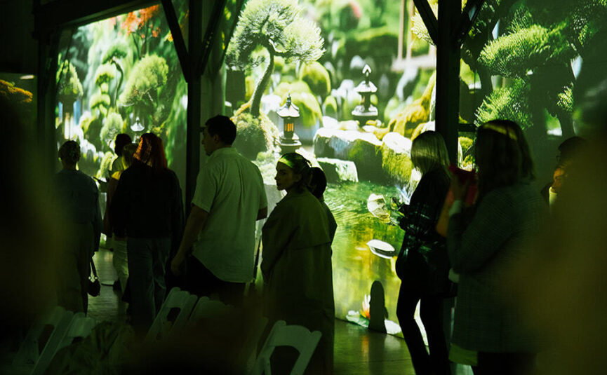 Immersive projects filling a wall at Two Ton Max.